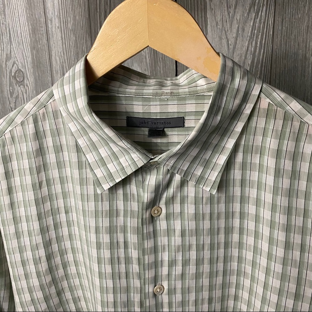 John Varvatos Collection Plaid Dress Shirt Large - Picture 4 of 10